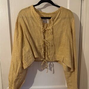 Boheme Goods Tie Top in Yellow Gingham